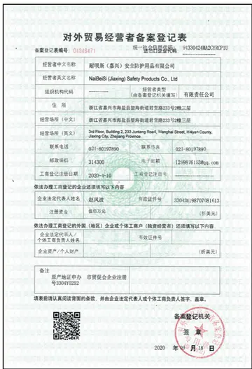 NABES Foreign Trade Operator Record
